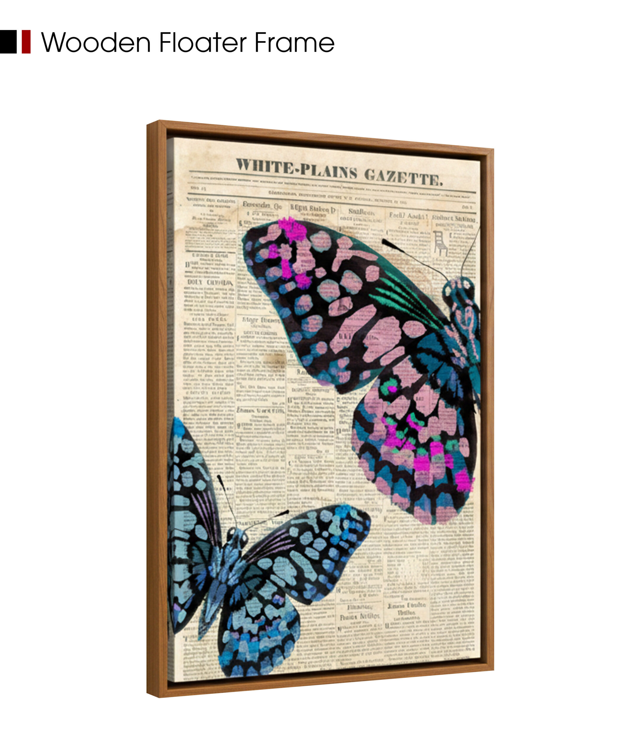 ephemera in print_wooden floater frame